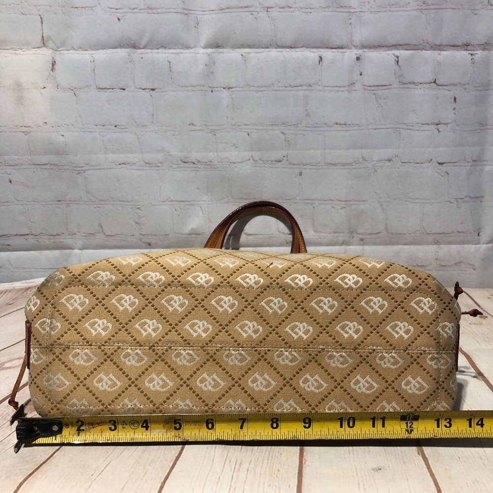 Dooney & Bourke brown leather and canvas shoulder bag - Picture 6 of 15